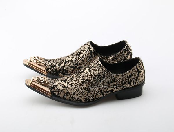 

итальянская кожа мужские ботинки платья урожай металла остроконечные toe chaussure homme люкс мужской формальные партии квартиры обувь больш, Black