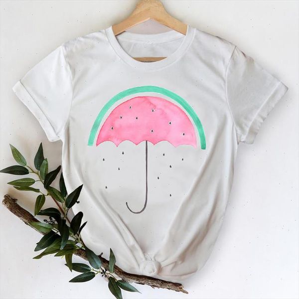

t shirts women 2021 cartoon watermelon spring summer fashion clothes printing graphic tshirt lady print female tee t shirt, White