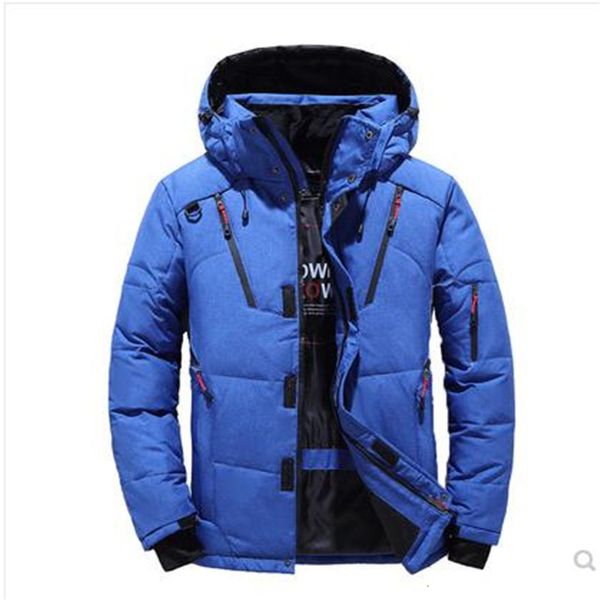 

new men jacket winter duck down cotton thick warm hooded casual coat mens solid color windbreaker outerwear parkas sh190930, Black
