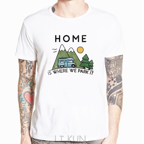 

men t shirt fashion home is where we park it mens funny caravan t-shirt camps holiday caravaning tee shirt sport hooded sweatshirt hoodie