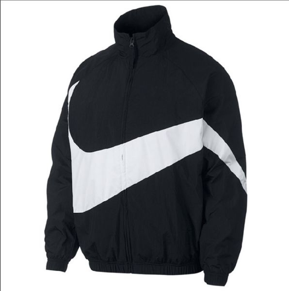 

men's sports jacket 20fw autumn and winter new fashion letter printing hook pattern windbreaker black white size m-4xl, Black;brown