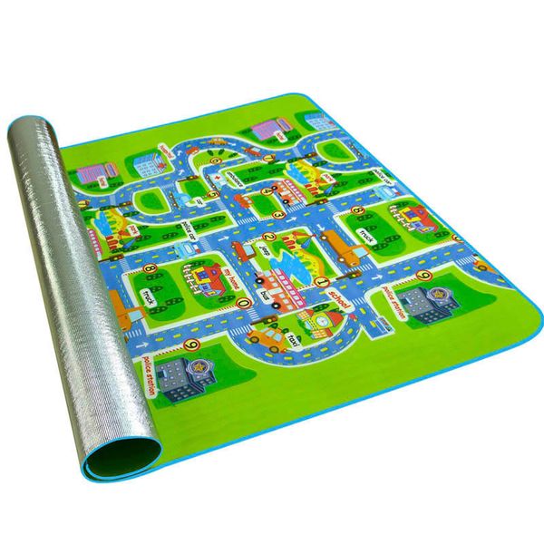 Baby Crawling Mat Superficie antiscivolo Tappeto per bambini Tappetino da gioco 0,3 cm di spessore Tappetino per l'apprendimento della pista urbana per bambini Game Pad LJ201113