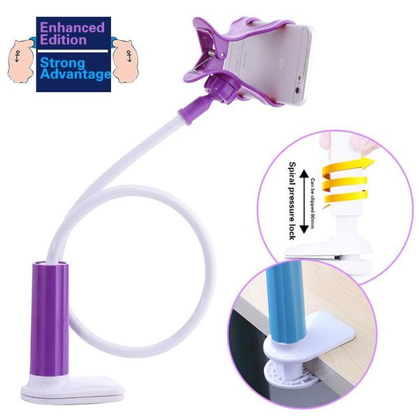 

360 degree rotating portable mobile phone bracket clip holder phone stand long arm deskmount bed universal lazy bracket wmtelq