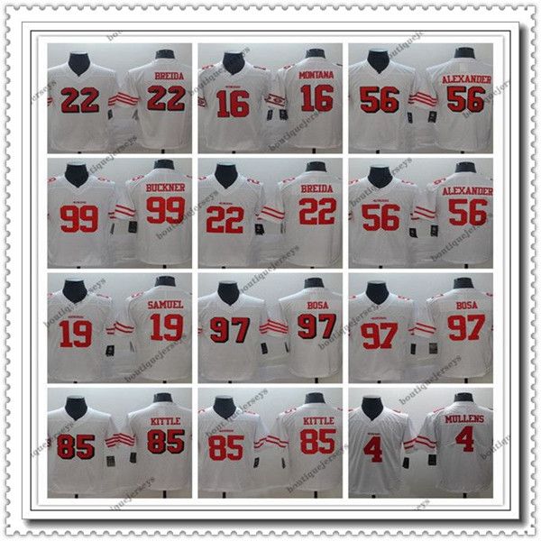 

custom san francisco 49ers 85 kittle rice 97 nick bosa 10 jimmy garoppolo 16 montana nfl legend football jerseys, Black;red
