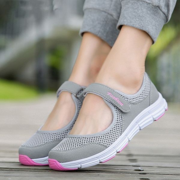 

new women flats 2020 spring summer ladies mesh flat shoes women soft breathable sneakers women casual shoes zapatos de mujer c1103, Black;white