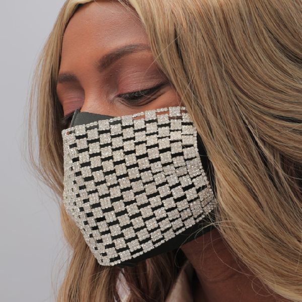 

summer new square heavy metal rhinestone mask swimsuit bandage bathing suits pad