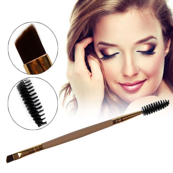 

1pc double head eyelash eyebrow brush comb thick long eye lash make up brushes cosmetic eyebrow makeup brush pincel m wmtlmv, Silver