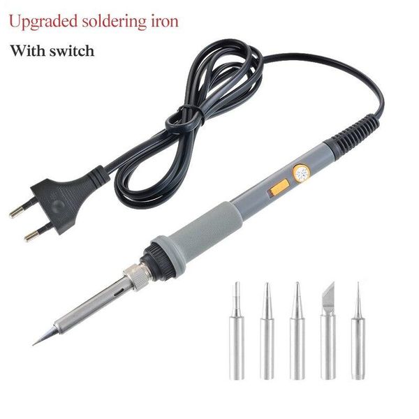 

110v/220v 60w electric soldering iron upgraded version with switch adjustable temperature soldering iron get 5 solder tips free