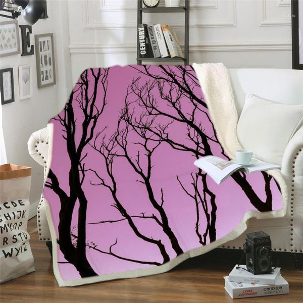 

landscape tree blanket mat tapestry soft warm travel cover bedspread beach towel mat blanket table1