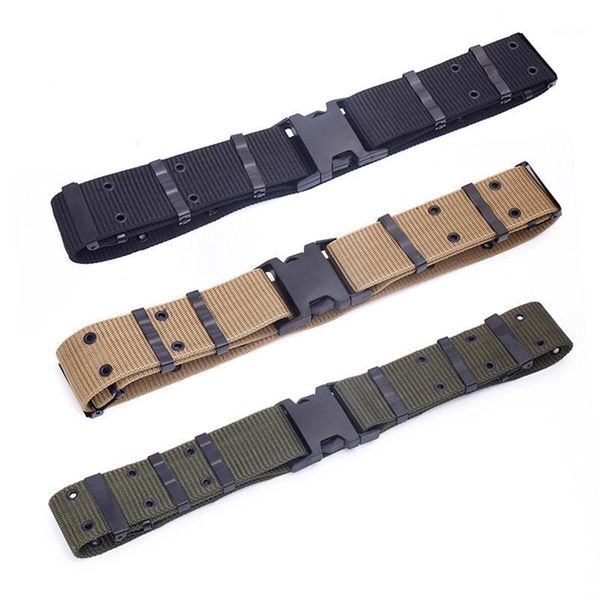 

waist support 1pcs tactical belt men adjustable heavy duty belts with metal buckle nylon hunting accessories1, Black;gray