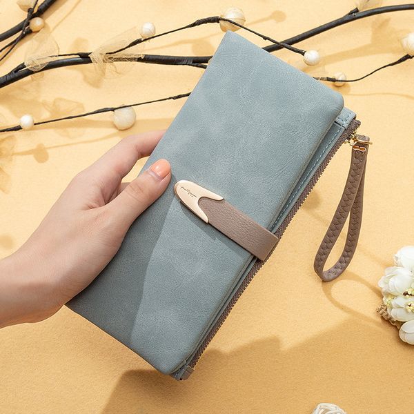 

2020 wallets fashion long leather card holder female purse money bag zipper brand ladies big wallet for women, Red;black