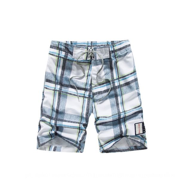 

летние мужские плед capris корейской версии свободные прямые брюки шорты pantstube teenagersshorts пляж серфинг тонкие пляжные брюки dpzpc, Blue