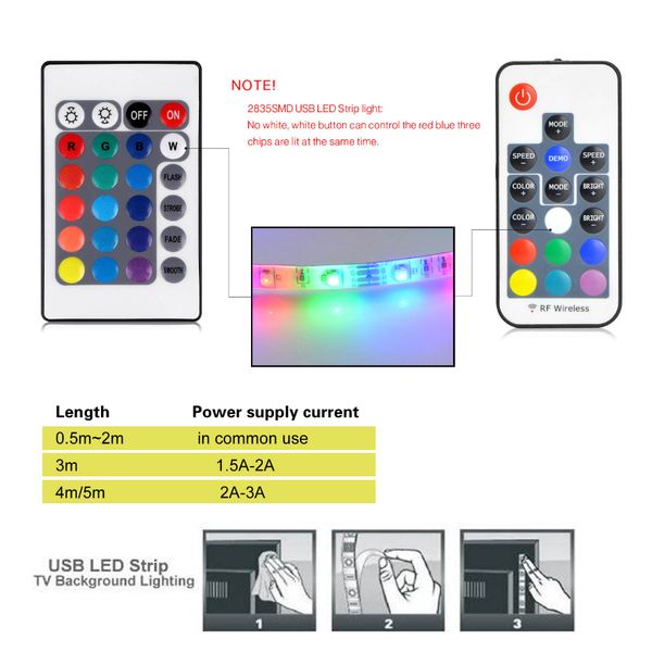 

2835 smd rgb usb charger led strip light dc 5v usb cable led light lamp flexible tape 1m 2m 3m 4m 5m rf ir rgb remote control