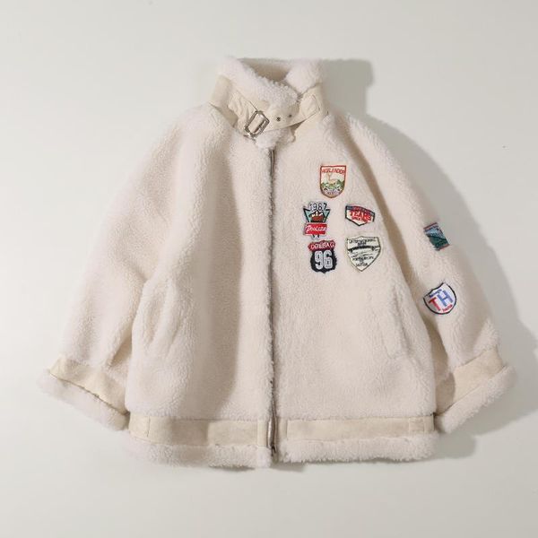 

2021 fashion sweet wool particles wool blends real fur coat jackets for women coats women coats and jackets winter, Black