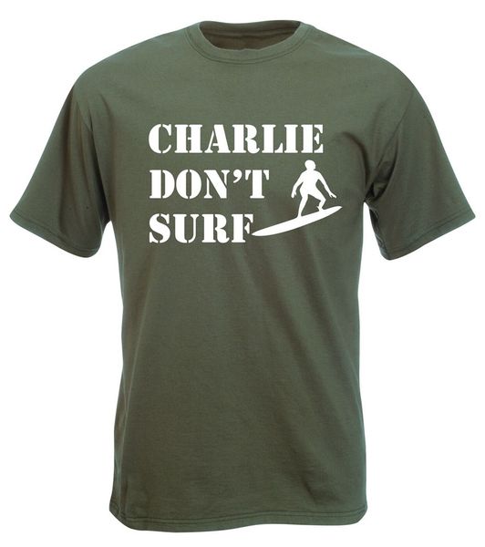 

charlie don't surf" logo t-shirt apocalypse now inspired, cult movie, vietnam cool tee tshirt sport hooded sweatshirt hoodi