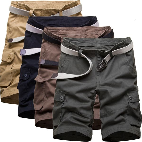 

summer men's new multi pocket tooling pants youth casual capris military outdoor large personalized shorts, White;black