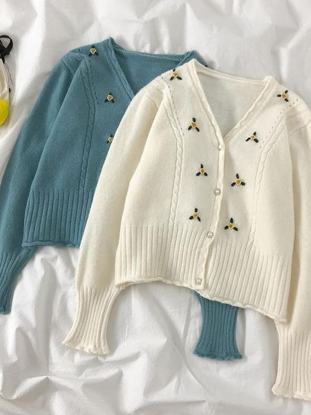 

sweater women autumn and winter 2021 new lazy outer wear japanese loose retro long-sleeved knitted cardigan jacket trend, White