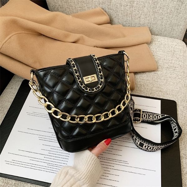 

sale 90% off girls' bag new autumn and winter versatile wide shoulder strap single shoulder bag fashion lingge leisure tide messenger b