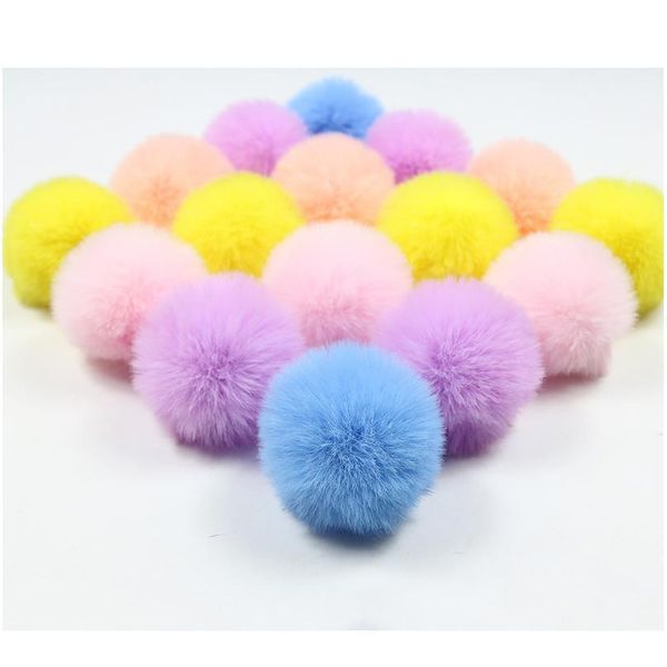 

10 pcs diy custom multicolor faux fur pompom hair ball 5cm small pompon rubber band hats clothing accessories christma qylfqk
