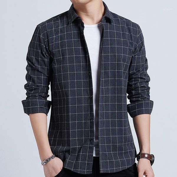 

new men shirt long sleeve shirts slim fit mens fashion casual plaid 1, White;black