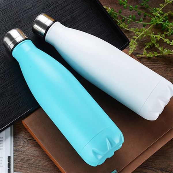 

350ml / 500ml vacuum cup coke mug stainless steel bottles insulation cup thermoses fashion movement veined water bottles 105 j2