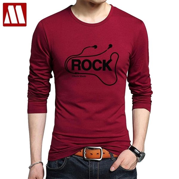 DJ Rock Uzun Kollu Tişört Adam Müzik Pamuk Ağır Metal Tee Gömlek Rap Hip Hop Baskılı Erkek T-shirt Punk Stil Giyim Erkekler için 201116