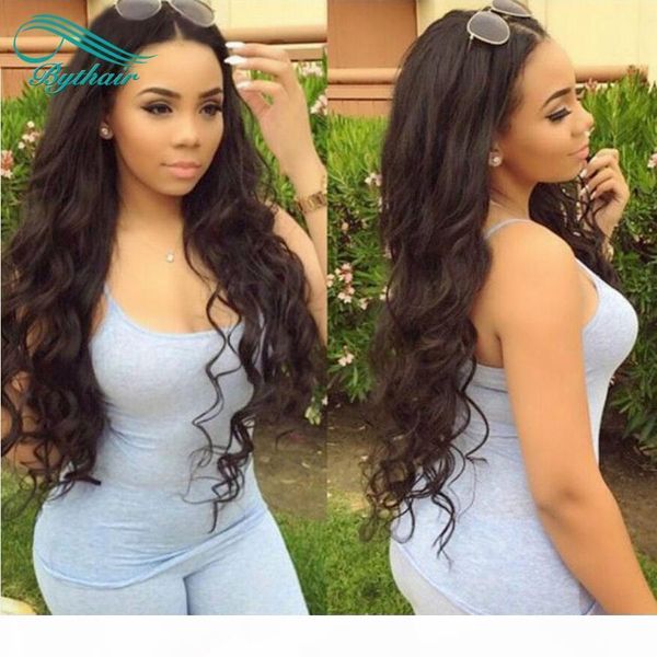 

high density brazilian virgin hair long wavy glueless lace front human hair wigs for black women pre plucked curly lace front wig bythair, Black;brown