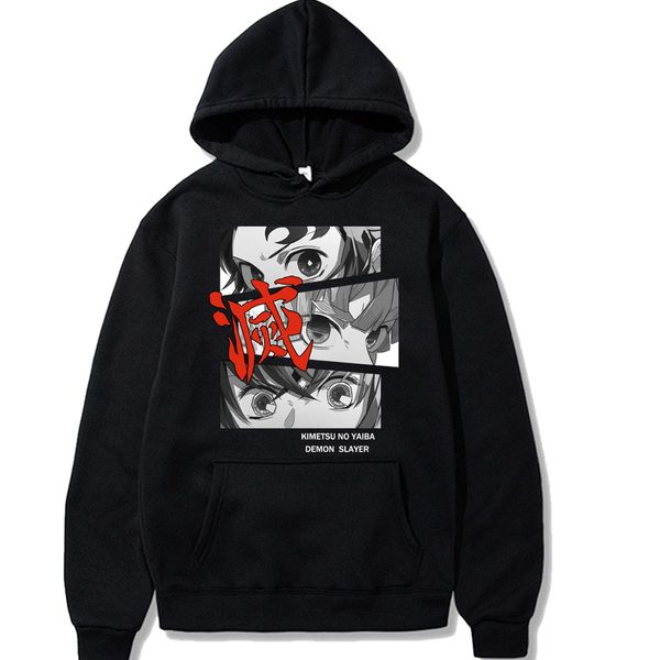 

demon slayer hoodies men's hoodies sweatshirts long sleeve casual hooded male pullovers y0111, Black
