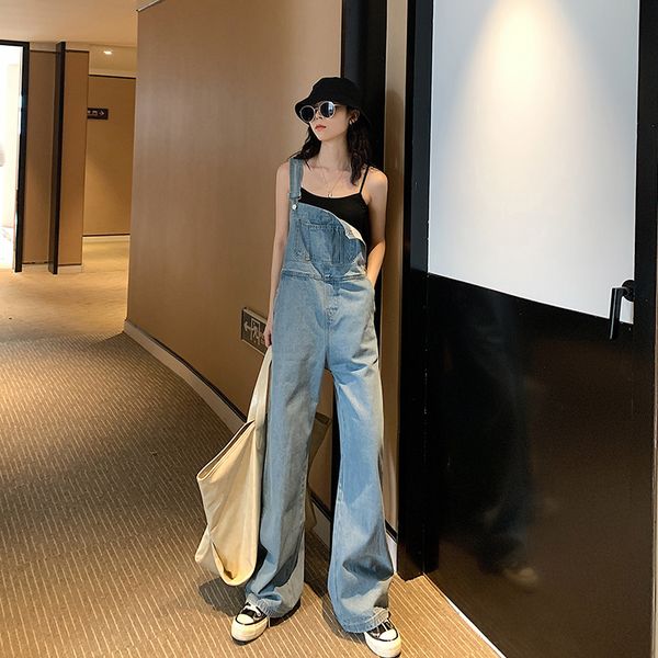 

korean high height, high height, spacious cotton, winter, spring, wide leg jeans, Blue