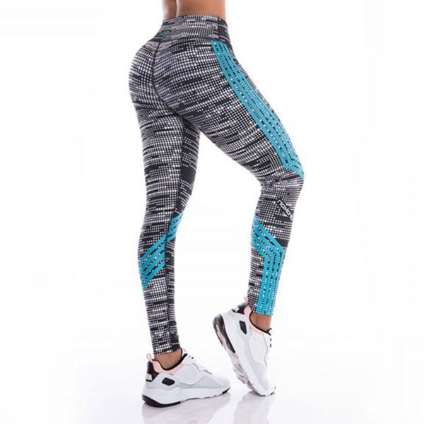 

new style fashion women floral fitness leggings ladies fitness elastic force polyester long pants 201109, Black