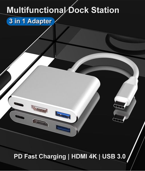 

usb3.1 type-c to 4k hd-out 1080p usb-c digital av multiport adapter 4k otg usb 3.0 hub & charger for macbook 12"