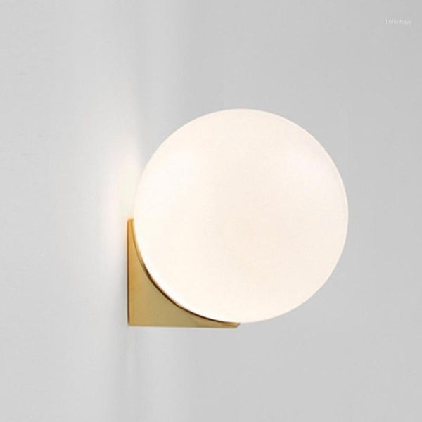

modern minimalism led wall lamps silver/gold glass wall lights fixtures for bedroom bedside living room nordic decor sconces1