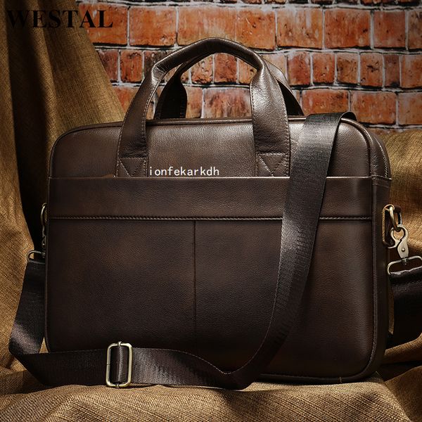 

men's westal briefcase leather men genuine lapbag bag office bags for men zip messenger men's leather bags for document 7022 hgchp