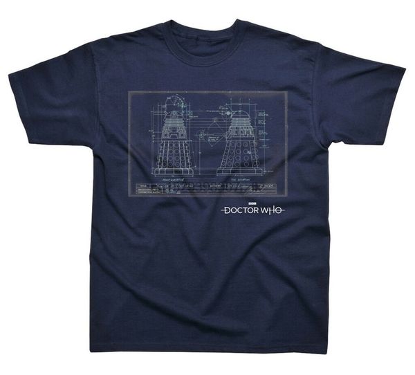 

doctor who dalek blueprint (navy) t-shirt - new official sport hooded sweatshirt hoodie