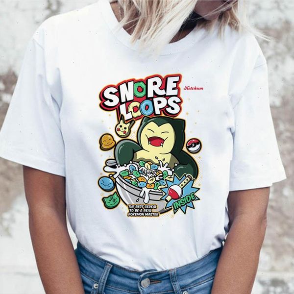 

snorlax t shirt female harajuku women ulzzang t shirt for korean clothing graphic funny tees tshirt, White