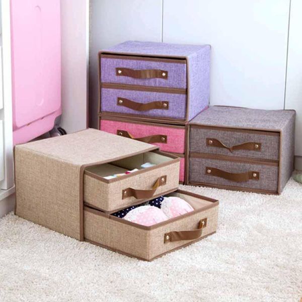

storage drawers 3pcs underwear drawer foldable box for ties socks shorts bra divider lidded closet organizer1