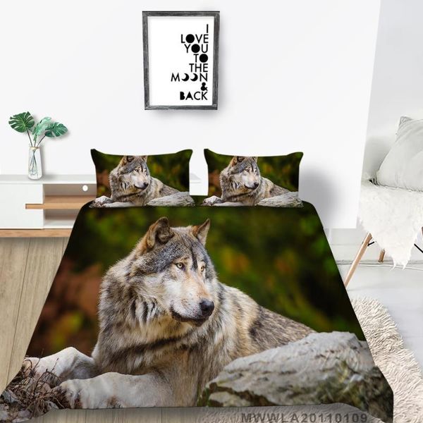 

bedding sets animal series bed set wolf on the rock 3d natural duvet cover double king  twin full single classic design