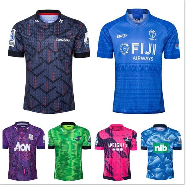 

s-5xl fiji mario hurricane crusades highland chief blues super rugby league nrl jersey 20 mustang training wear mens shirt suit, Black;yellow