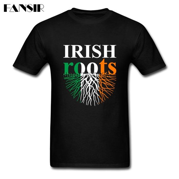 

ирландские корни ирландия флаг мужчины tshirt прохладный тис рубашка мужчины с коротким рукавом на заказ большого размера лето тройники для
