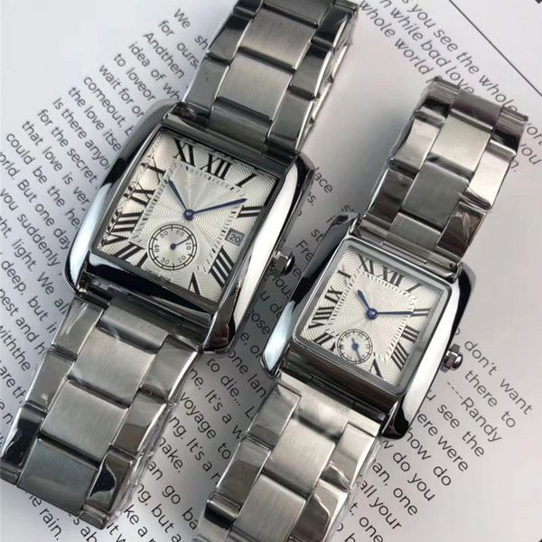 

lovers' couple mens women watches brand quartz movement small dial works roman numerals dial wristwatches watch men lady valentine gift, Slivery;brown