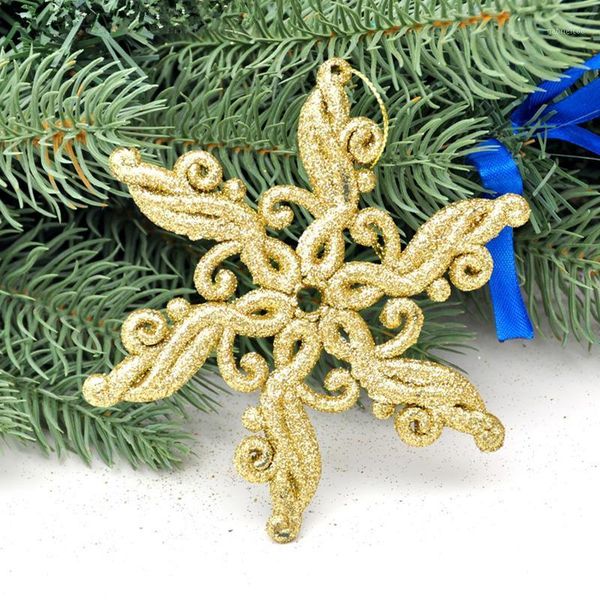 

1pc gold 12cm hollow plastic snowflake christmas tree ornaments animal x-max tree hanging decorations for party gift1