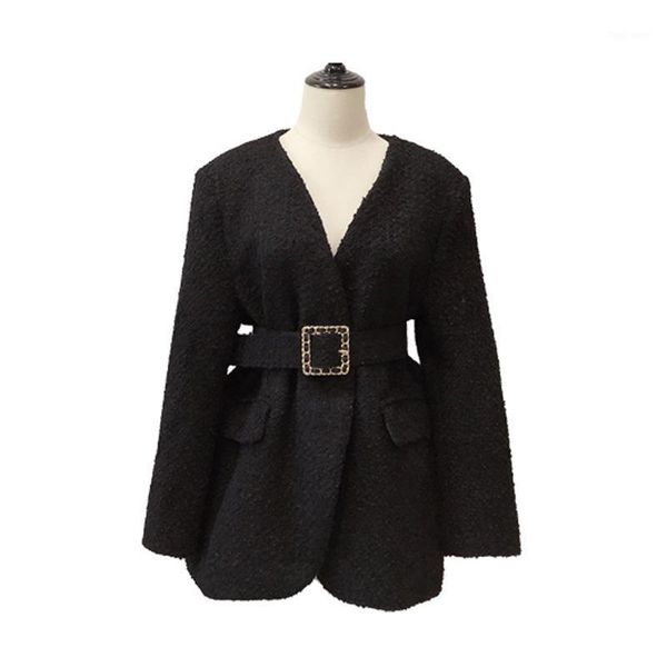 

perhaps u women black white pocket sash long sleeve v neck blazer chic elggant solid c02161, White;black