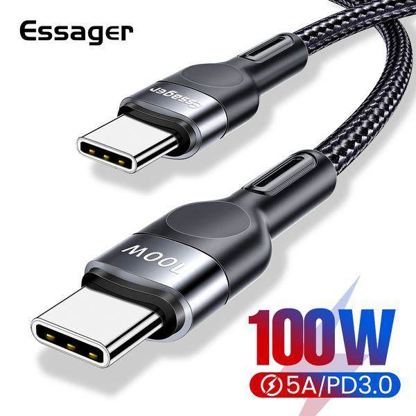 

essager 100w type to usb c usb-c pd fast charging charger wire cord for macbook samsung s20 xiaomi type-c usbc cable