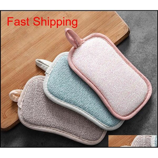 

magic cloth double sided sponge scouring kitchen cleaning tools brush wipe pad decontamination di qyljaz ppshop01