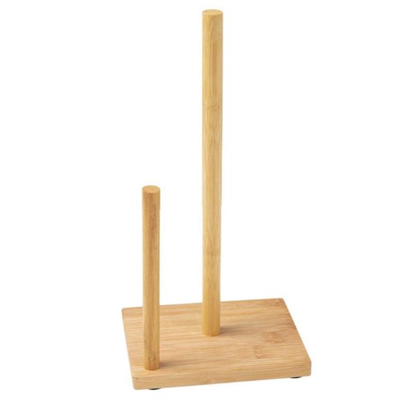 

1pc wooden holder roll paper stand organizer kitchen tissue rack