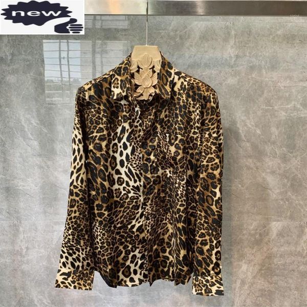 

mens long sleeve leopard printed casual shirt harajuku fashion night club party shirts personality yellow grey chemise homme1, White;black