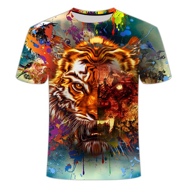 

animal lion camiseta 3d tiger 3d print shirts funny hippie aesthetic men clothing