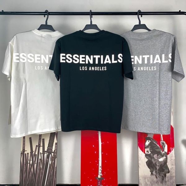 

los angeles limited letter 3m reflective double line men's and women's t-shirt high street loose trend, White;black