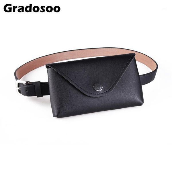 

waist bags gradosoo fashion women fanny pack classic belt bag female pu leather casual phone pouch bum a0611