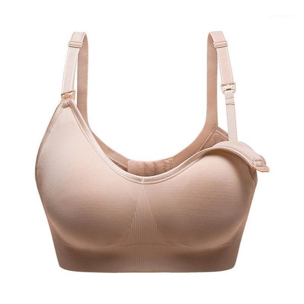 

bras prevent sagging pregnancy non-trace vest breathable cotton seamless nursing bra underwear of pregnant women1, Red;black